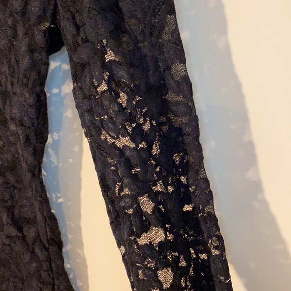 Gothic Vintage Y2K Black Floral Mesh/Fishnet Long Sleeve - Picture 3 of 5